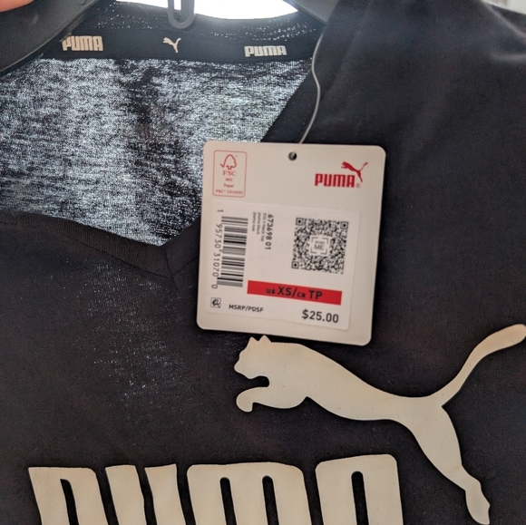 156.Nwt Puma Black Tee with Iconic Logo - Picture 2 of 2